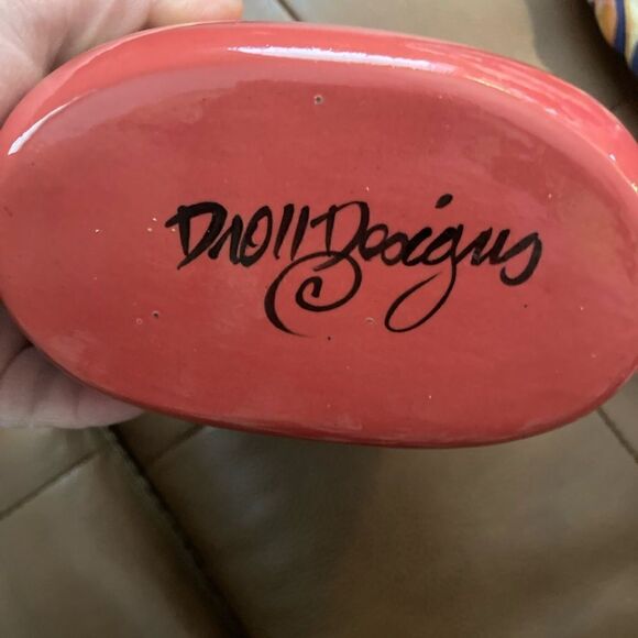 Droll Designs Eggplant/Carrot Collection Ceramic Olive Oil Jar with Cork - Picture 5 of 11